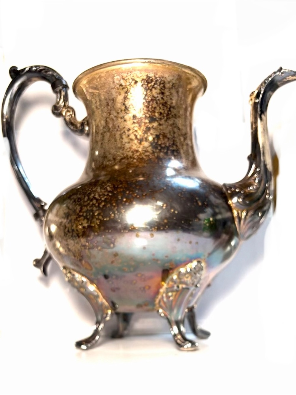 Vintage Sheridan Silver Plated Teapot - Moody Dark Patina